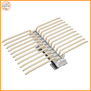Space-saving pull-out wardrobe trouser rack with 22 beige hangers on a metal frame for 46 cm deep wardrobes