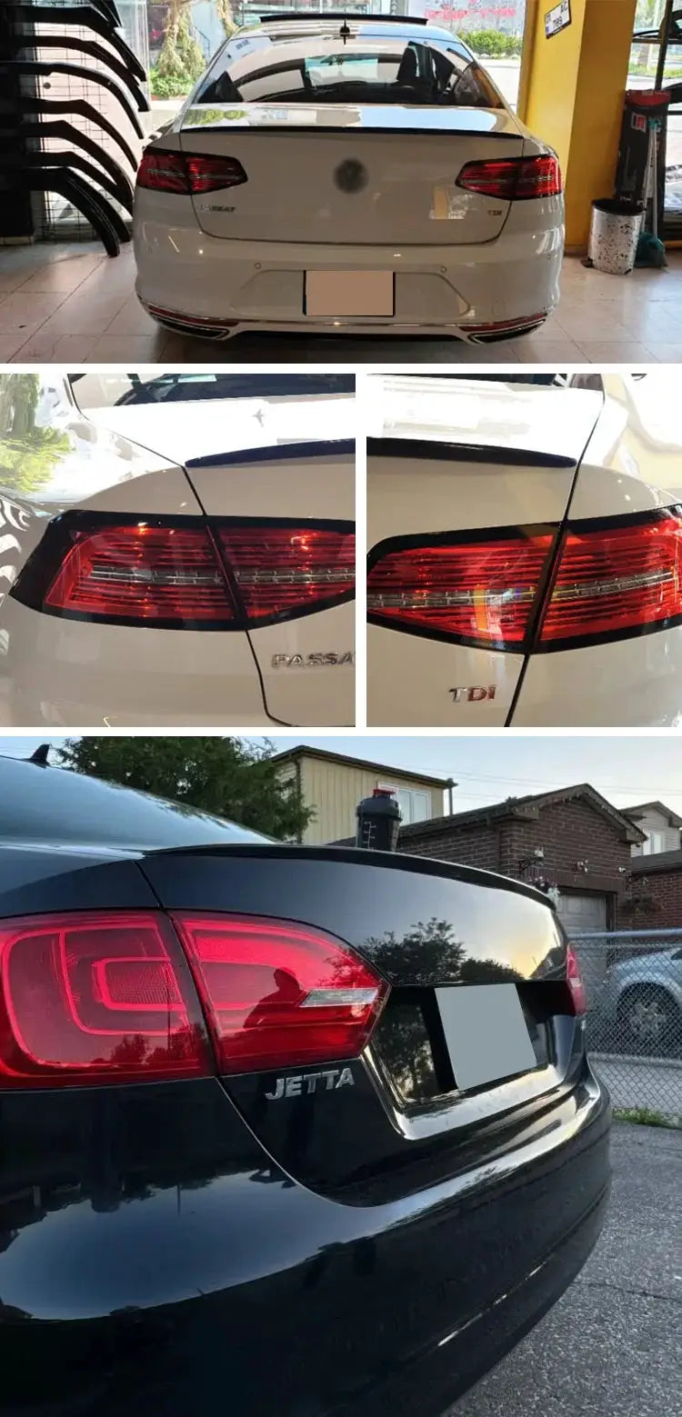 Rear wing spoiler lip for VW Passat B6/B7/B8 (2005-2021) in black soft plastic by Simples Market