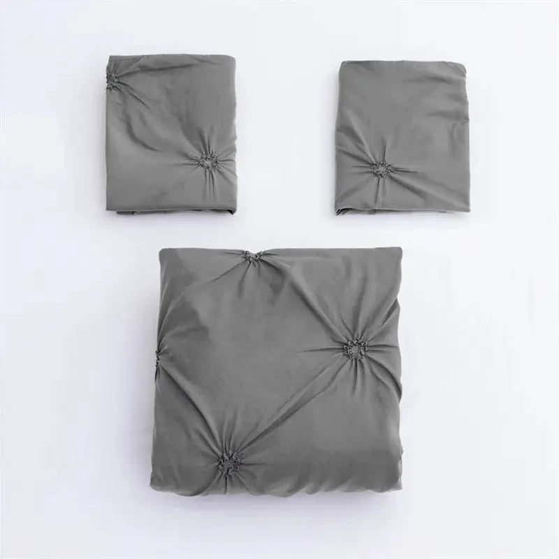 Queen Comfort Set 3-Piece gray duvet cover and pillowcases by Simples Market