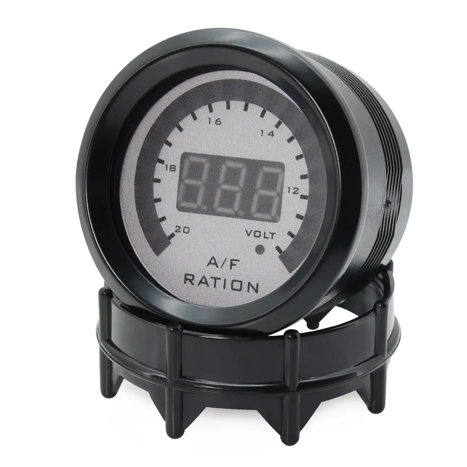 2'' 52mm Air Fuel Ratio Gauge with 2-in-1 voltmeter, black housing for 12V vehicles