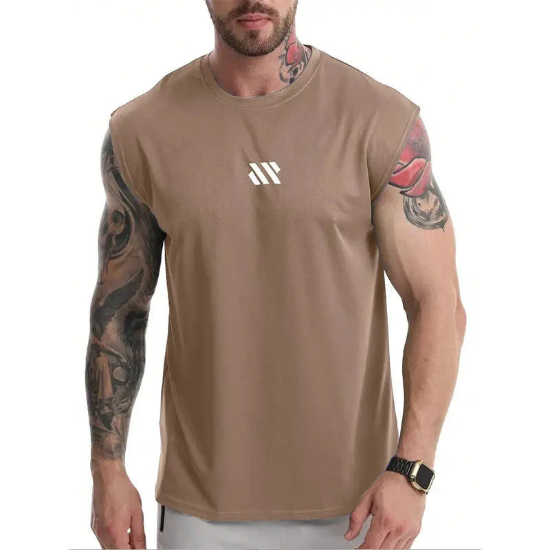 Men's Sleeveless Sports Shirt Quick Dry Breathable Vest for Gym Running and Training Loose Fit Summer Wear