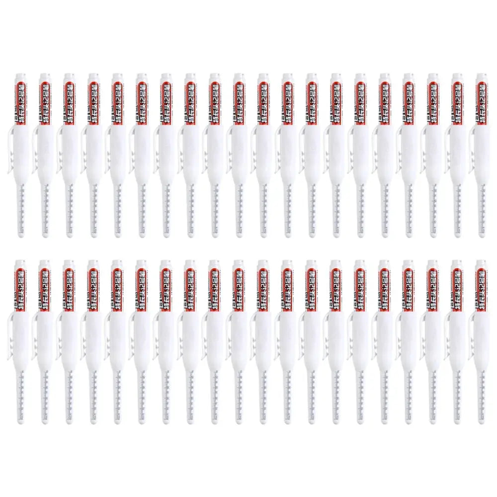 Deep-hole marker pens, Simples Market, 40 pcs white/black/blue/red with long nib, waterproof