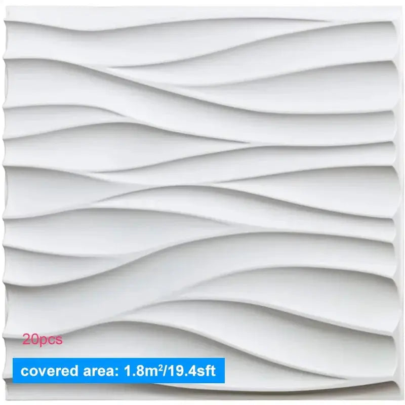 20 Pcs 3D Wall Panels 30x30cm Indoor Wall Decor For Living Room Bedroom Hotel Office Mural Tile Panels