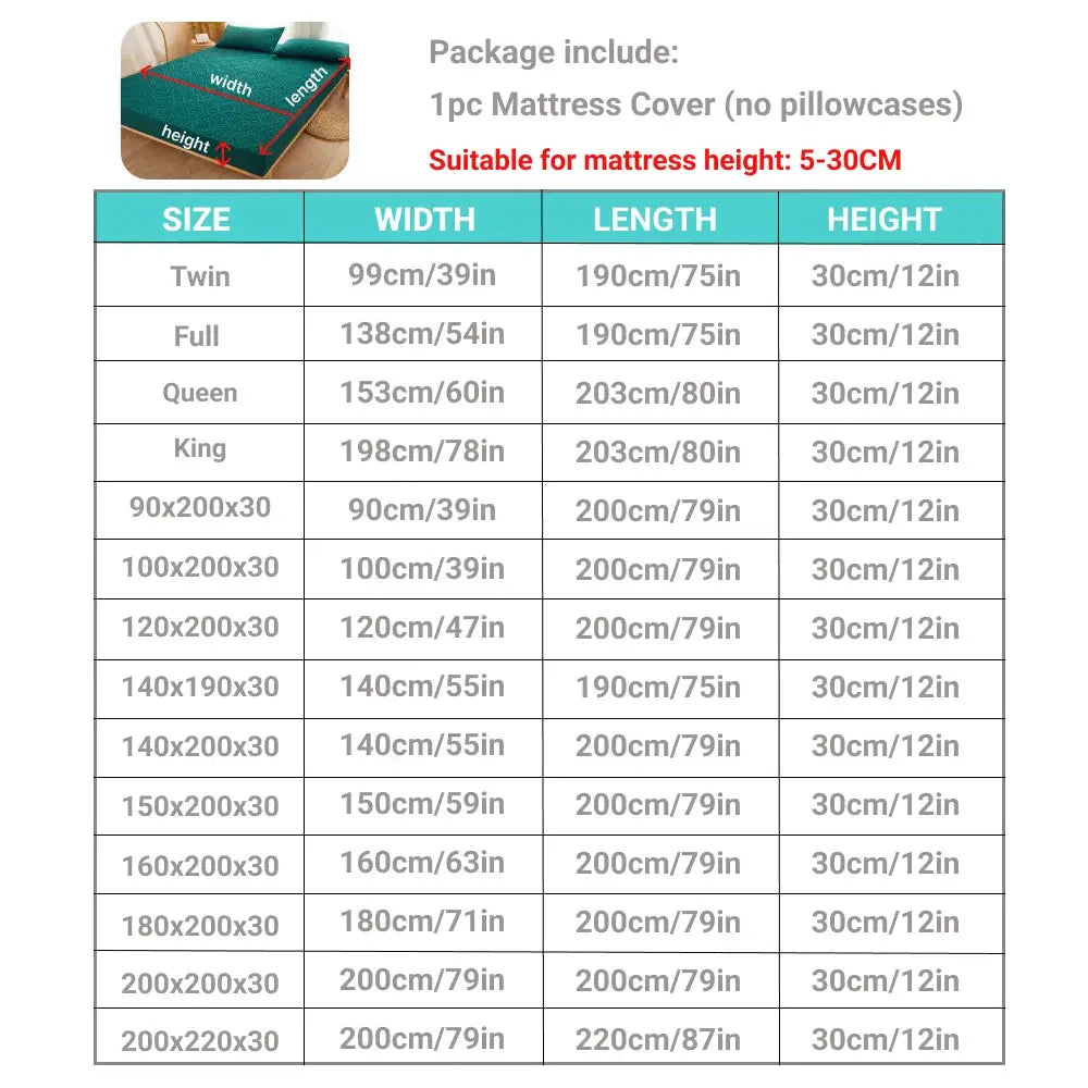Waterproof quilted mattress protector by Simples Market, breathable teal fitted cover.