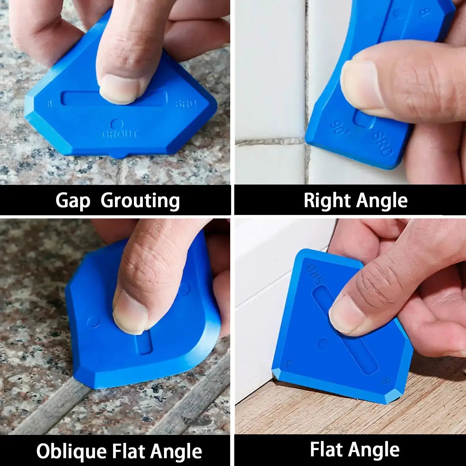 5-In-1 Silicone Scraper Squeegee Glue Remover Knife Caulking Tool Kit For Grout Crack Repair