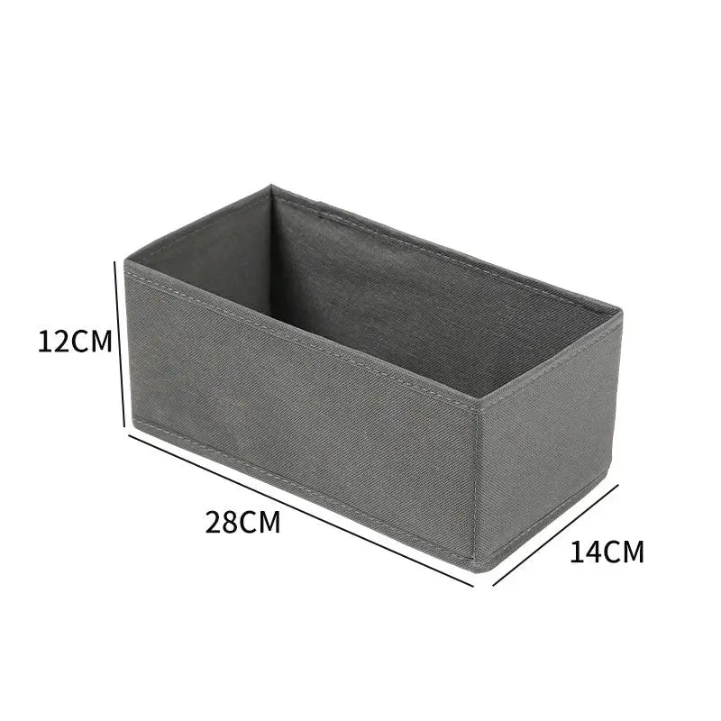 Fabric underwear storage box by Simples Market, gray drawer organizer for socks and underwear, 28x14x12 cm