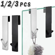 S-shaped shower door hooks by Simples Market, stainless steel over-glass hooks for towels and bathrobes (1/2/3 pcs)