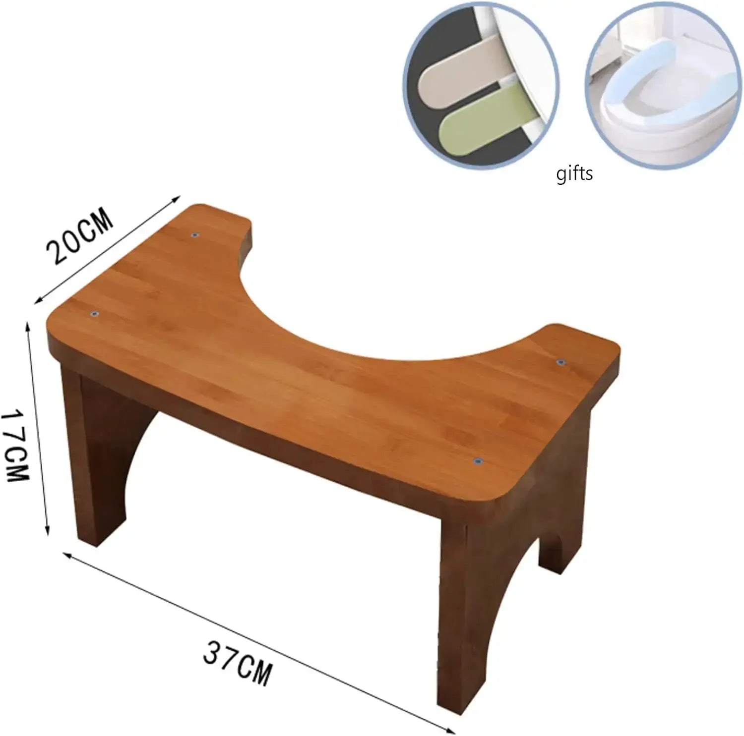 EcoBamboo No Installation Bamboo Squat Toilet Stool Non Slip for Comfort and Posture for Adults and Children