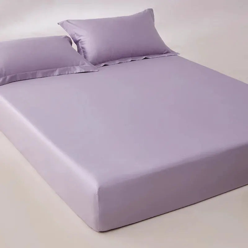 Egyptian cotton fitted bed sheet in lavender, ultra soft 800TC, fits single to king beds