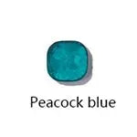Simples Market drop earrings, 10mm crystal candy style in peacock blue.