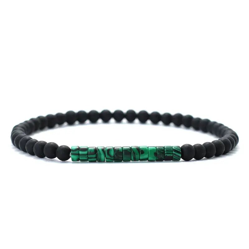 New Minimalist 4mm Bead Bracelet Unisex Onyx Stone Bracelet For Meditation Yoga Strand Small Beads - Simples Market