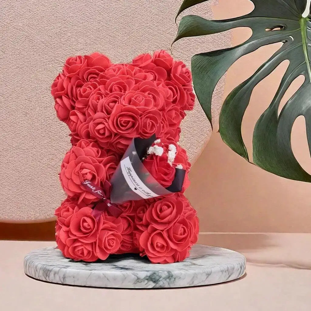Foam Rose Teddy Bear Carry Bouquet For Weddings Mothers Day Nurses And Teachers And Other Celebrations