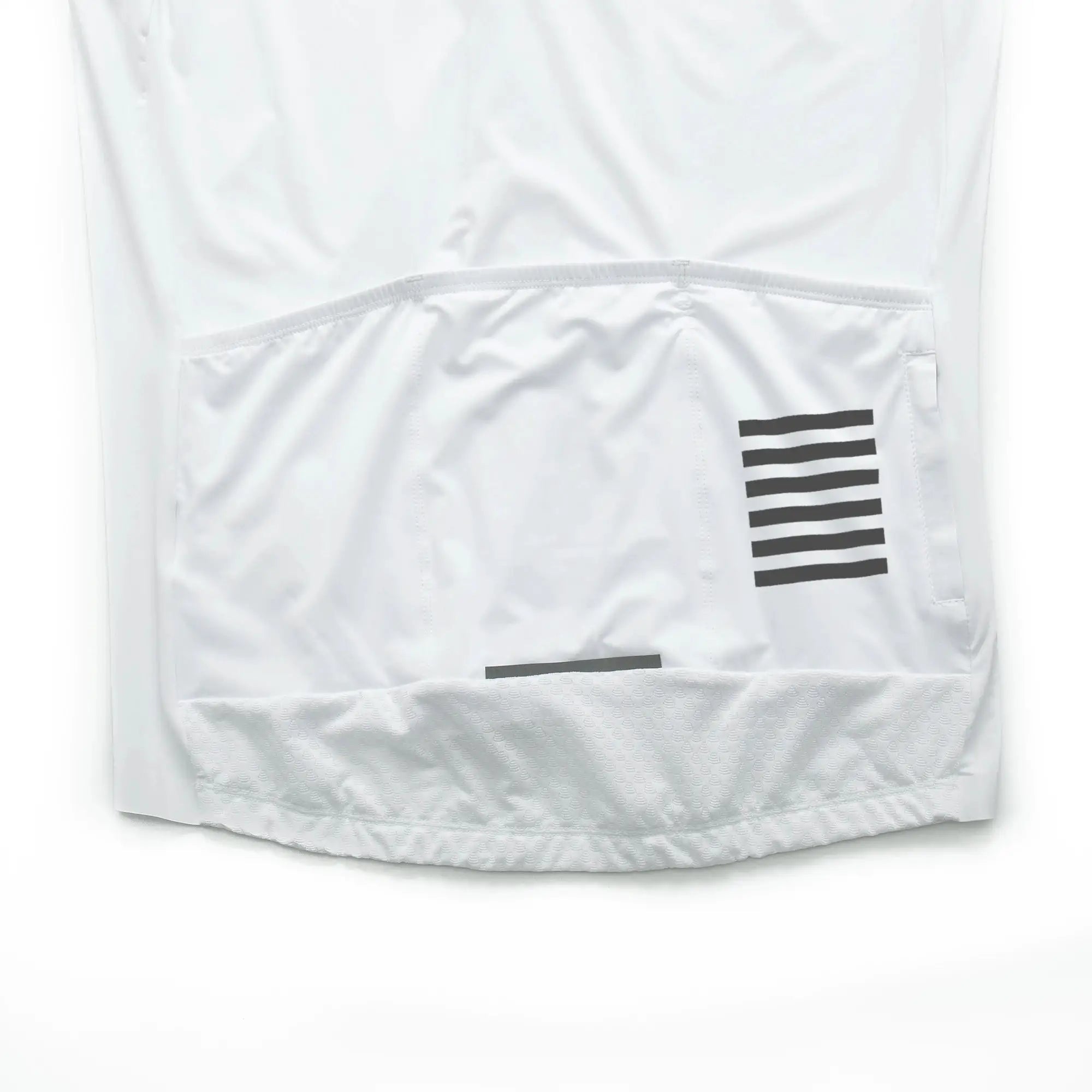 YKYWBIKE men's long-sleeve cycling jersey, white with black stripe graphic on back pocket, Simples Market brand