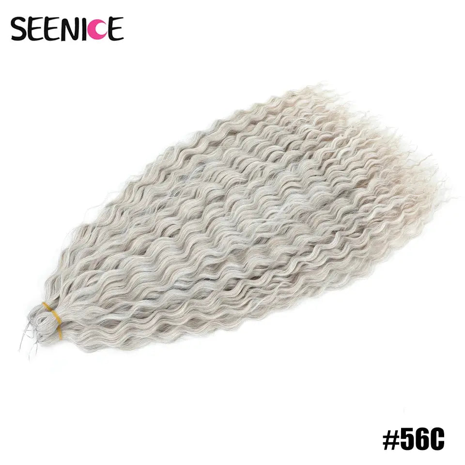 Ariel Curl crochet hair extensions SEENICE silver ombre water-wave 22-inch Afro curls
