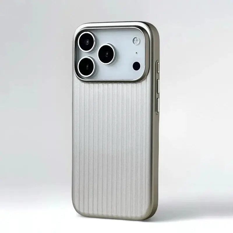 3D Luggage Stripes MagSafe Case For iPhone 14 15 16 17 Pro Max Shockproof Matte Wireless Charging Cover