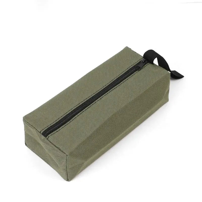 Simples Market compact Oxford cloth hand-held tool bag in olive green with black zipper