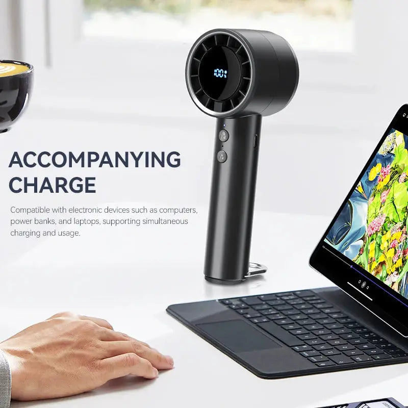 Portable Mini Fan Air Conditioner Cooler With Silent Operation LED Display USB Rechargeable High Wind Power Handheld