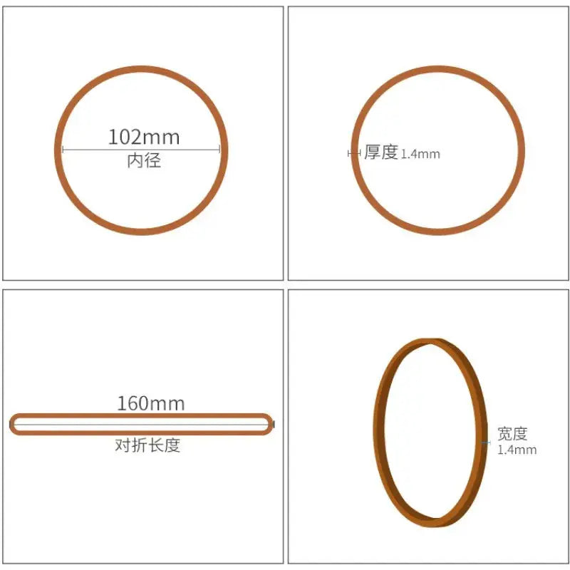 Simples Market yellow large rubber bands, 102mm inner diameter, 1.4mm thick, 160mm length