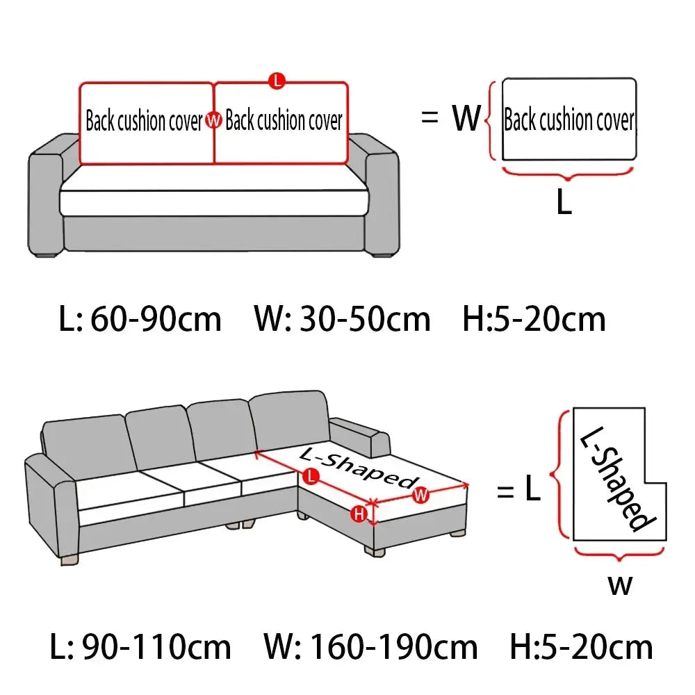 Simples Market velvet sofa cushion cover set for L-shaped sectional and standard sofa, plain color, stretch thick fabric.