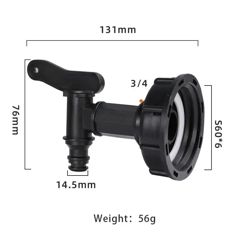 S60x6 Coarse Thread IBC Tank Tap Connector One Half Inch Three Quarter Inch Water Coupling Adapter 1000L Garden Valve
