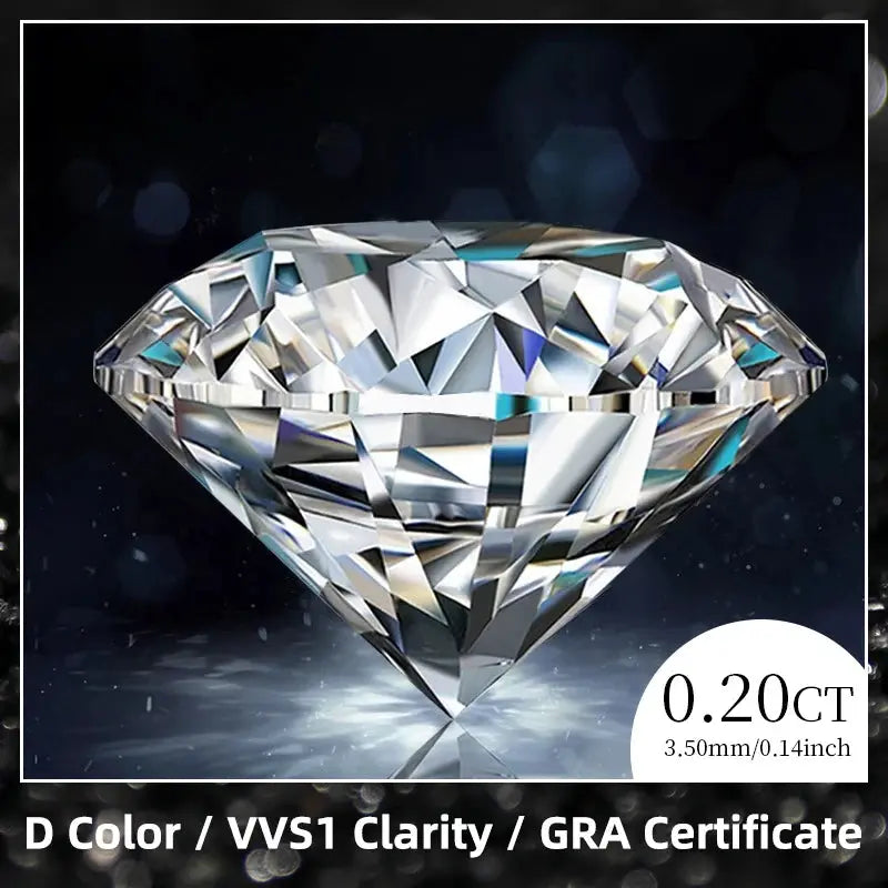 Moissanite Round 8 Hearts 8 Arrows Cut Loose Stone D Color VVS1 Clarity 0.1 Carat To 5 Carat For Inlaid Pendant
