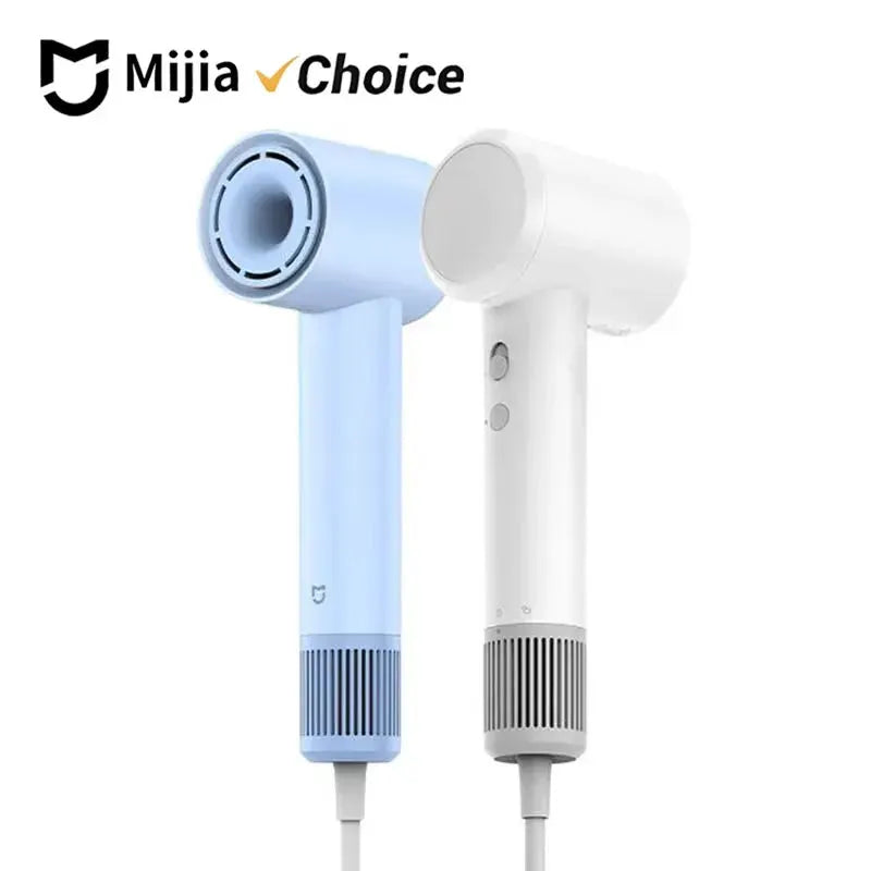 Two Mijia Choice H501 SE hair dryers in blue and white, corded handheld models.