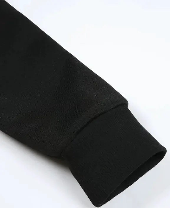 Men's black joggers with drawstring waist and cuffed hem by Simples Market