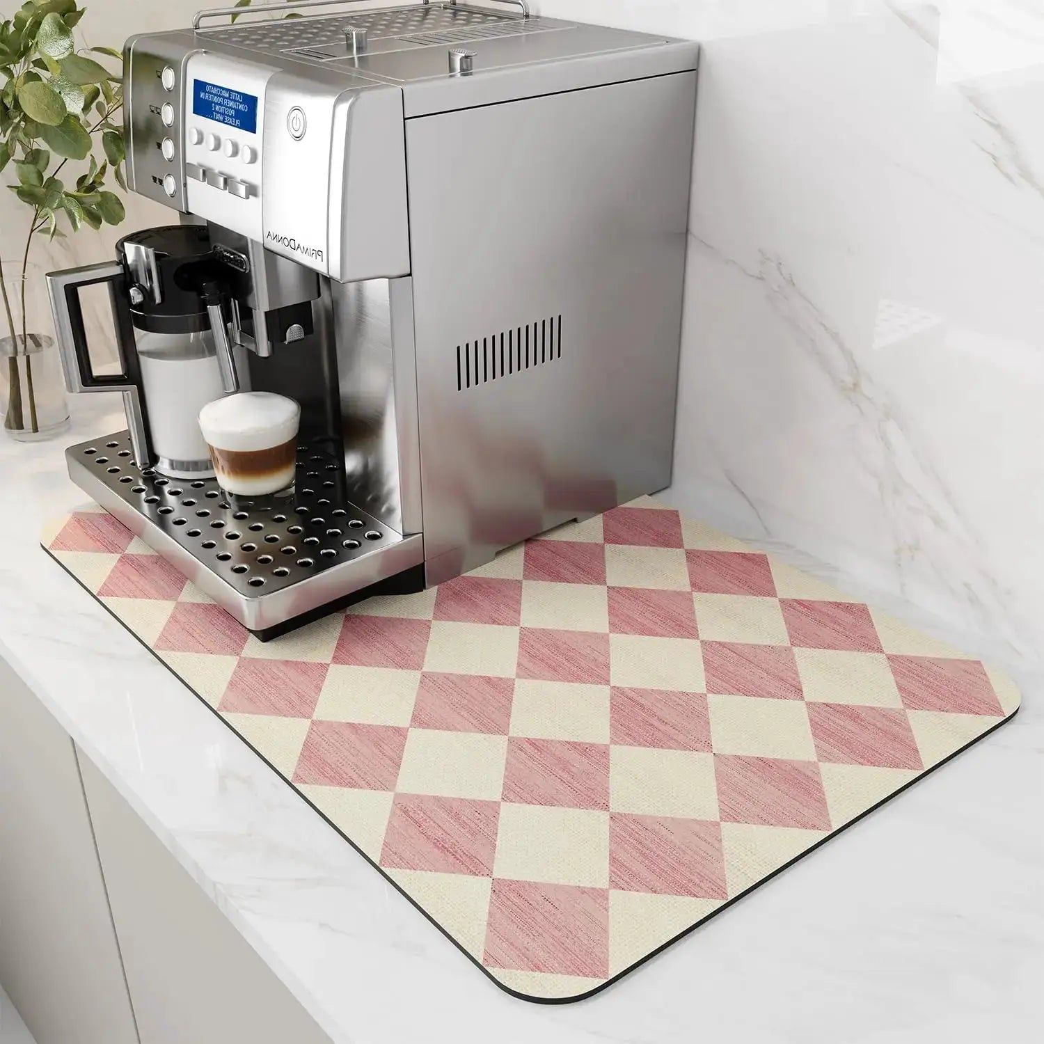 Coffee Machine Mat With Rubber Backing Water Absorbent Dish Drying Pad For Kitchen Worktop Drainage And Home Decor