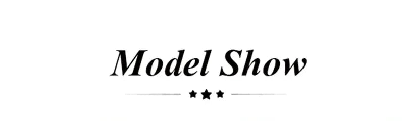Model Show banner with the words Model Show and three centered stars.