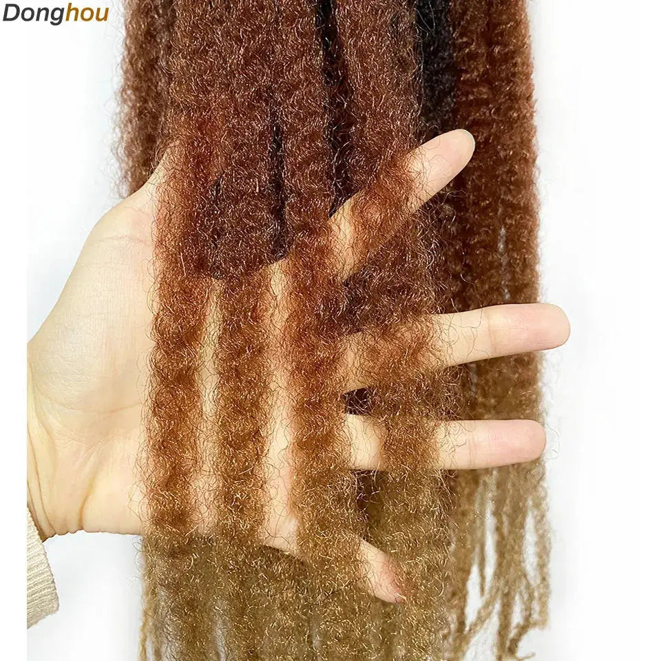 Marley hair 18in synthetic braiding hair, ombre black-brown-blonde-grey for Afro kinky Marley twists by Simples Market.