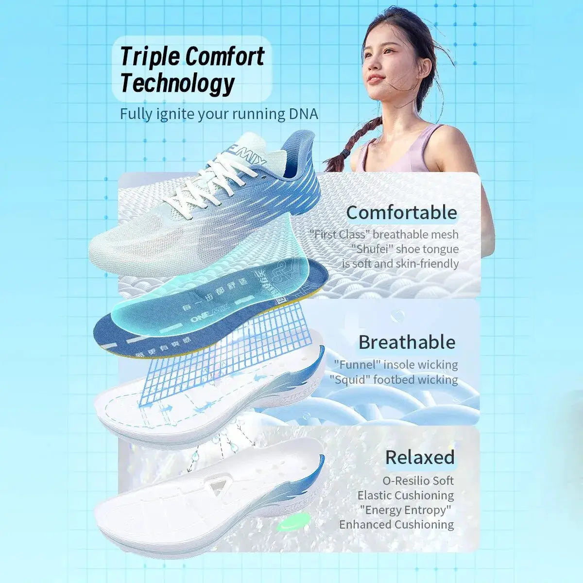 Onemix 2026 Wind Wings Breathable Lightweight Running Shoes Unisex For Marathon Training And Casual Wear