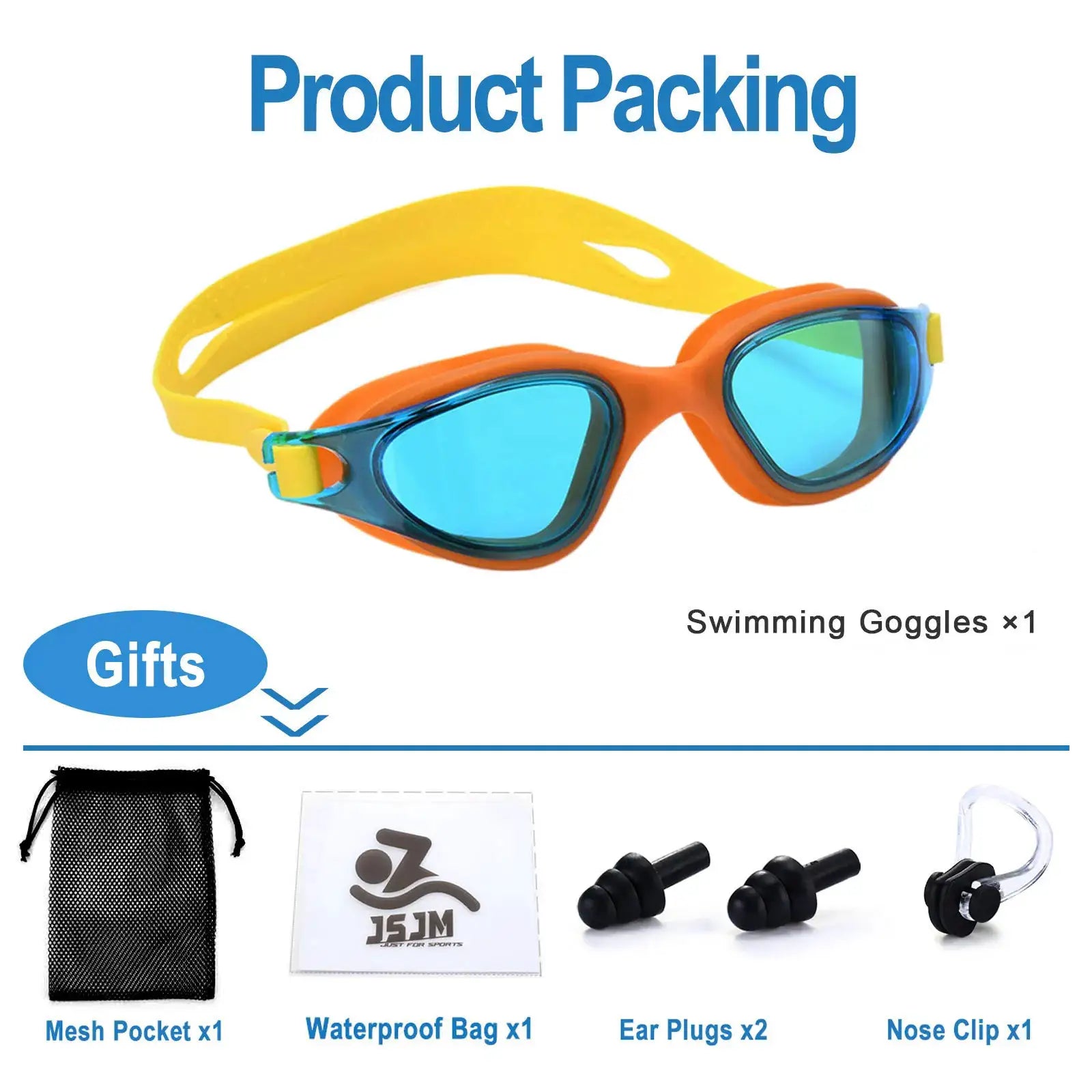 Unisex Adult Swimming Goggles Anti Fog Swim Glasses Adjustable Silicone Strap Waterproof Eyewear