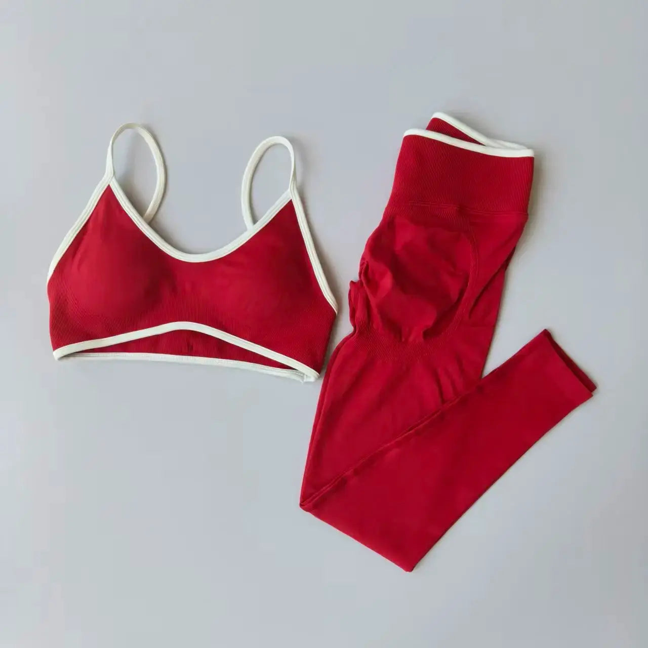 FlexiFit Seamless 2 Piece Legging Set For Women Strappy Sports Bra High Waist Sculpt Leggings Breathable Comfort