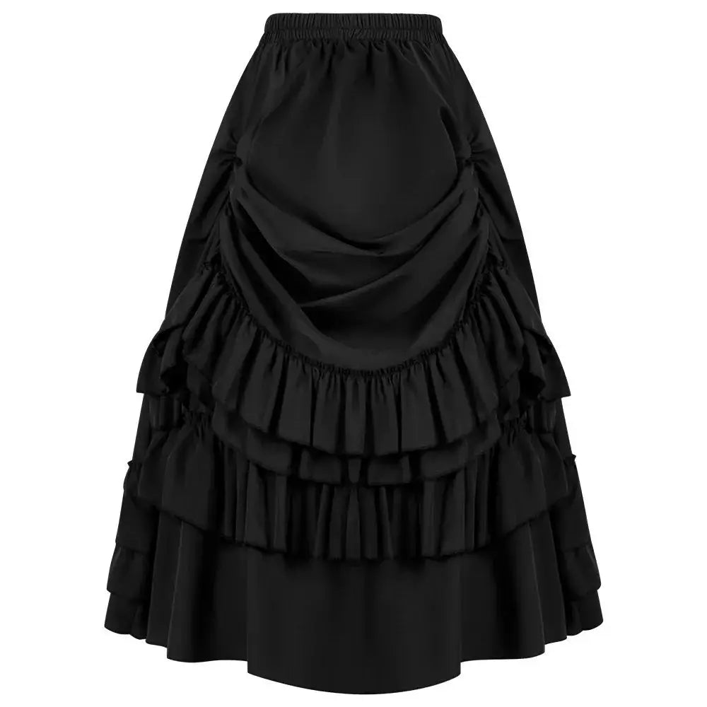 Mythic Wardrobe Victorian Ruffled High Waisted Long Skirt Steampunk Gothic Vintage Costume Ready