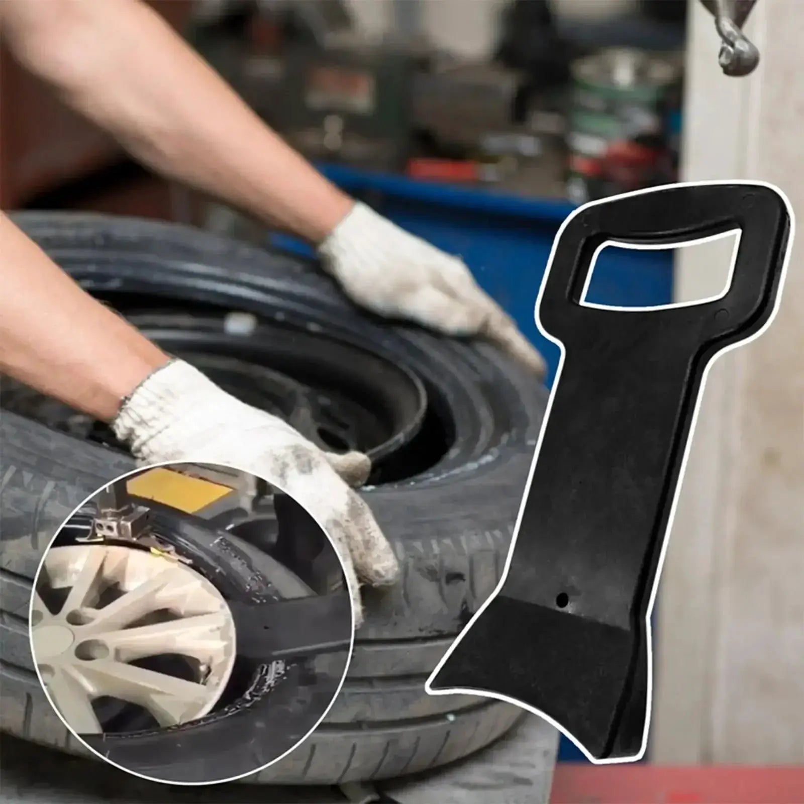 Tyre bead pressing clamp tire changer tool, black, for 17.5–24.5 inch tires