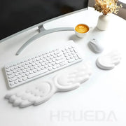 Angel Wing Memory Foam Wrist Rest and Mouse Pad Set for Keyboard and Laptop Ergonomic Non Slip Comfort
