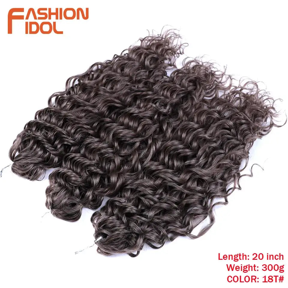 Jessica Hair Deep Wavy Twist Crochet Hair synthetic high-temp fiber 20 inch color 18T# Fashion Idol logo