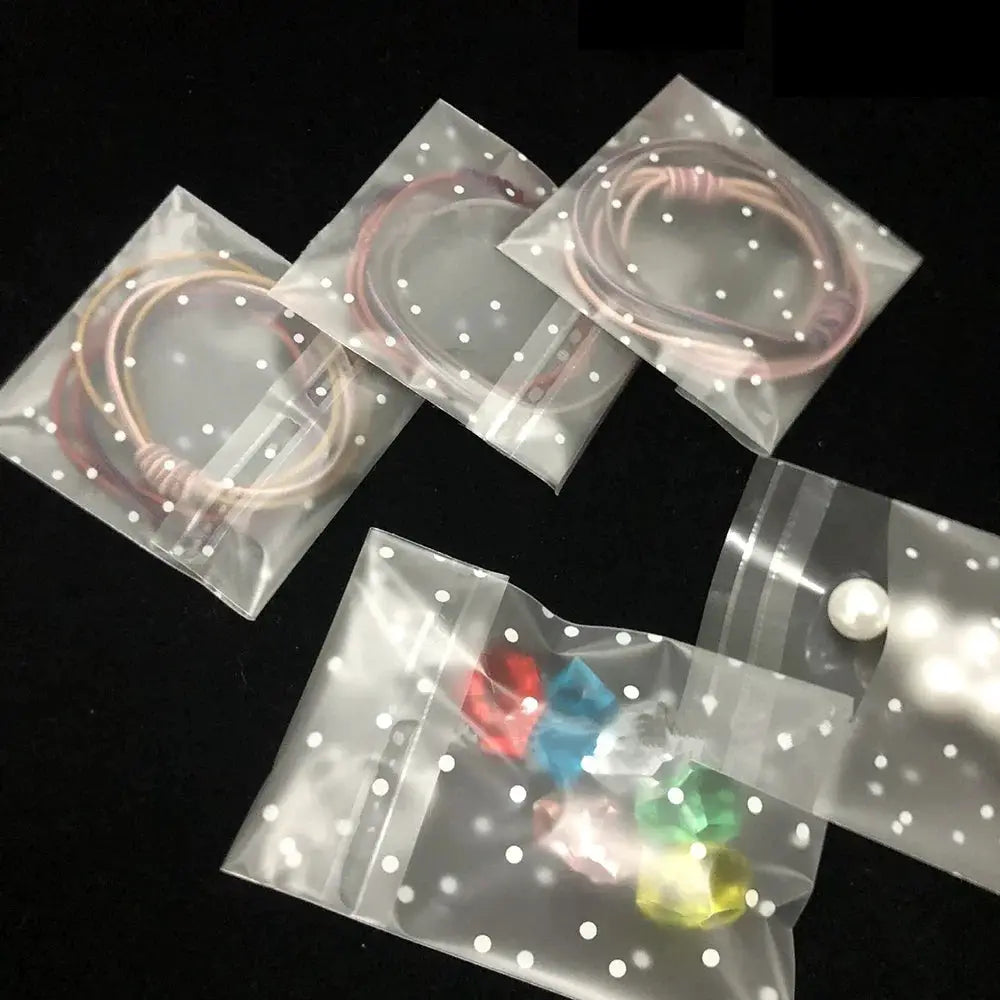 100 Pieces Transparent Dot Bags Ziplock Jewelry Packaging Small Reclosable Dustproof Storage DIY Crafts