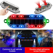 Solar LED Warning Light Strobe Flashing Safety Beacon For Motorcycles Cars Bicycles Anti Theft Auto Parking Rear Light