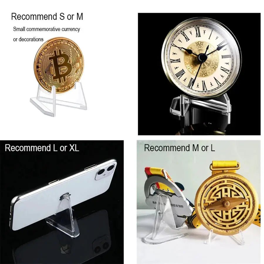 Acrylic Display Holder Transparent Triangle Stand For Commemorative Coins And Small Photo Frames Home Decor - Simples Market