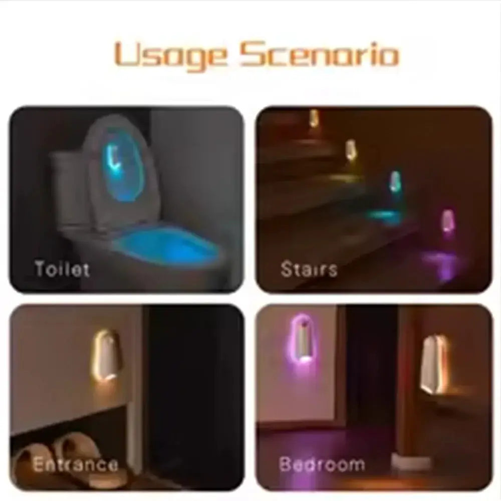 HOMEFISH Toilet Night Light With Motion Sensor RGB 7 Color Changing Toilet Bowl Light For Bathroom Decoration