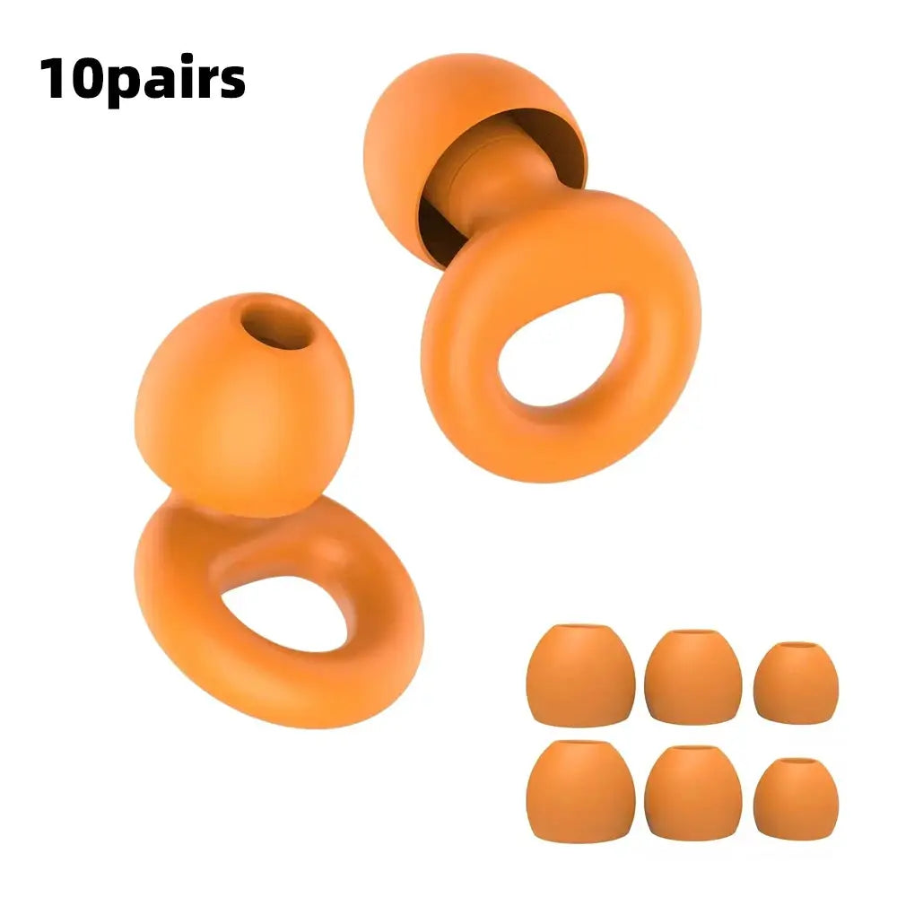 HUAK Quiet Ear Plugs Noise Reduction Reusable Hearing Protection 8 Soft Silicone Ear Tips XS S M L Sleep Swim Work