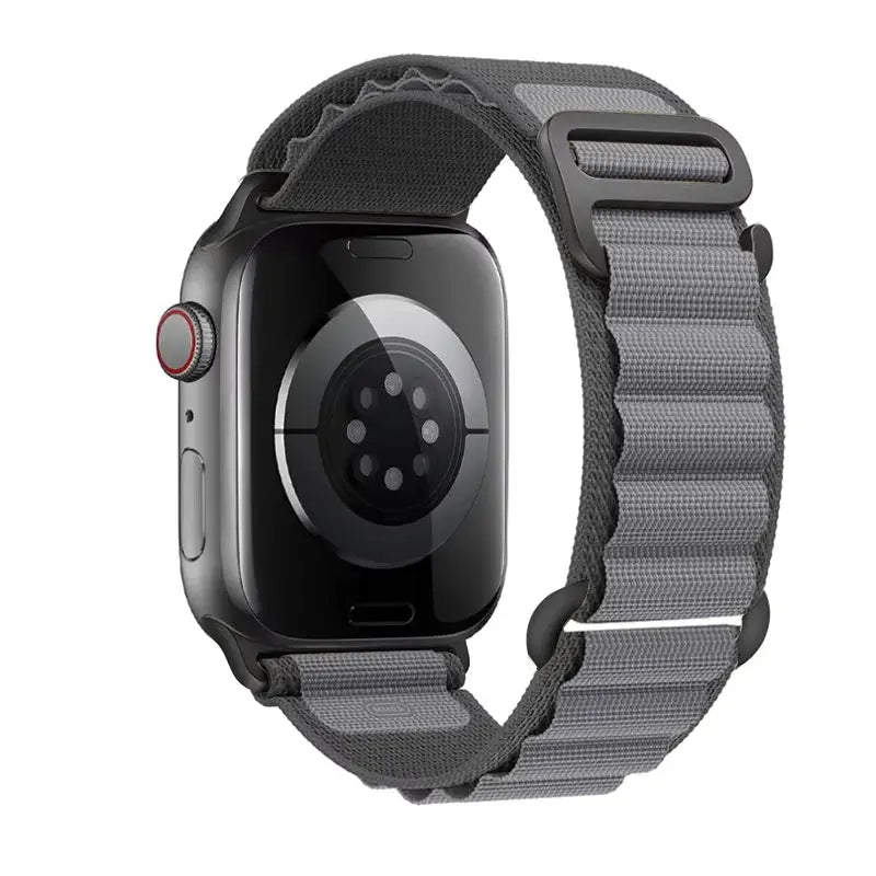 Apple Watch nylon Alpine bracelet band in gray by Simples Market for 40–49mm models