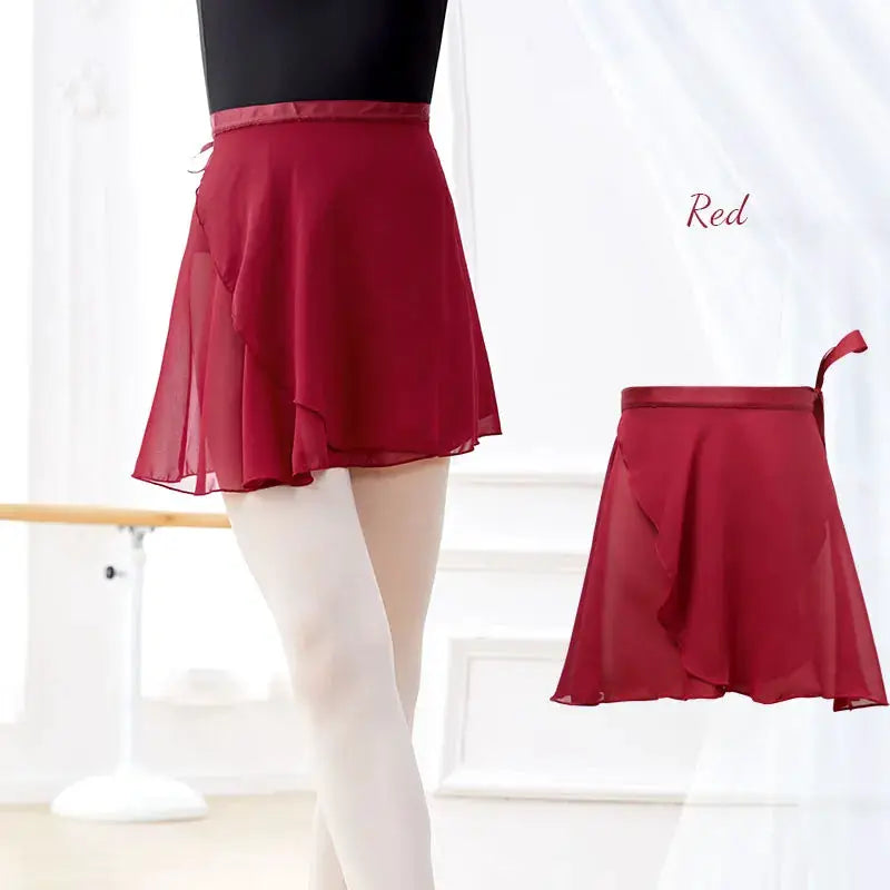LunaDance Chiffon Wrap Ballet Skirt For Girls And Women Tie Up Tutu Dance Skirt In 19 Colors