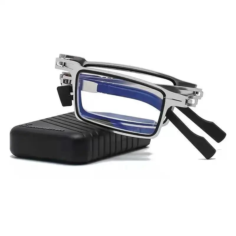 OptiLite Metal Folding Reading Glasses Ultra Lightweight Anti Blue Light Lenses For Presbyopia Eyewear