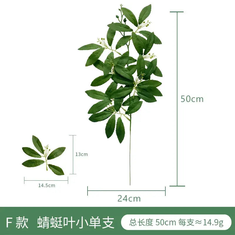 Artificial eucalyptus plant by Simples Market; green leaves, 50cm tall, plus a 13×14.5cm leaf cluster