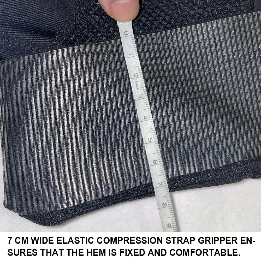 Simples Market YKYWBIKE cycling bib shorts hem with 7 cm wide elastic compression strap gripper