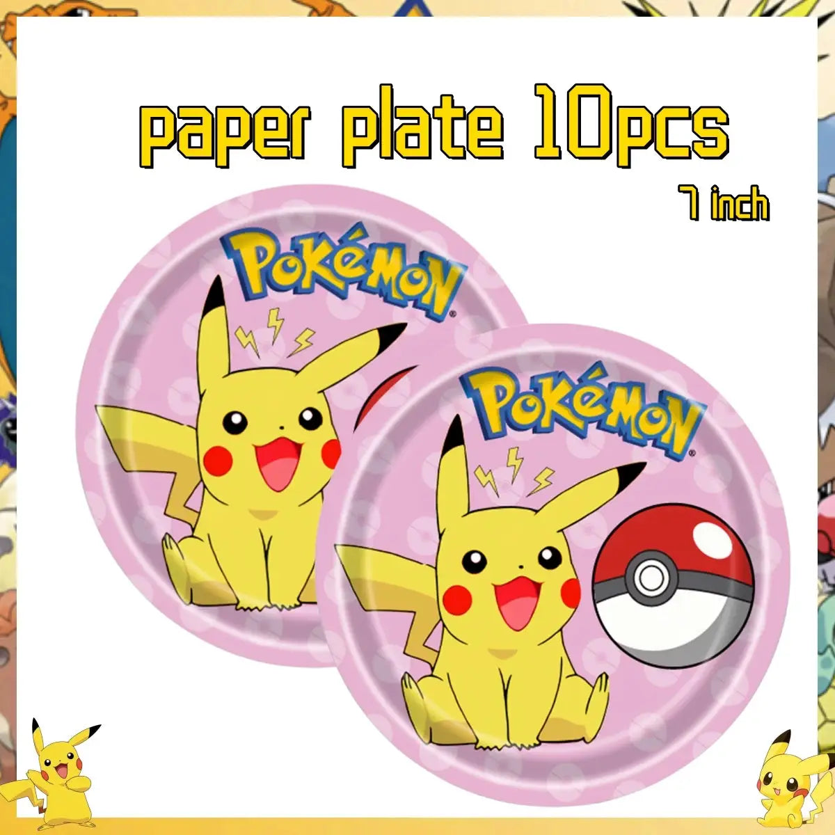 Pokemon Pikachu Birthday Party Decor Set Disposable Tableware Tablecloth Cups Plates Napkins Balloons Baby Shower Kids