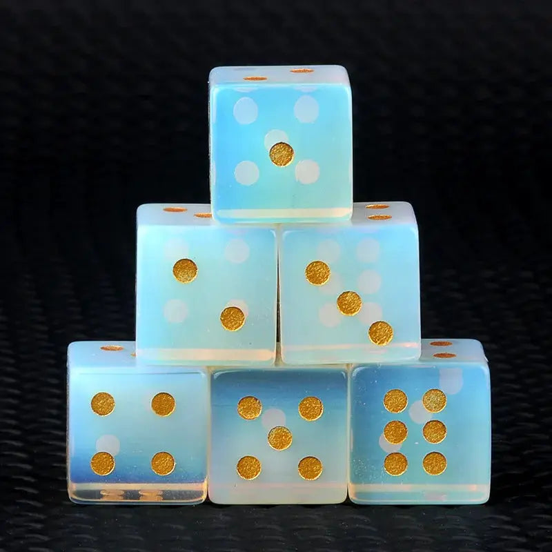 5 Piece Natural Stone Dice Set Amethyst Agate Tiger Eye 1.6cm Each Stone For Tabletop Games Wholesale