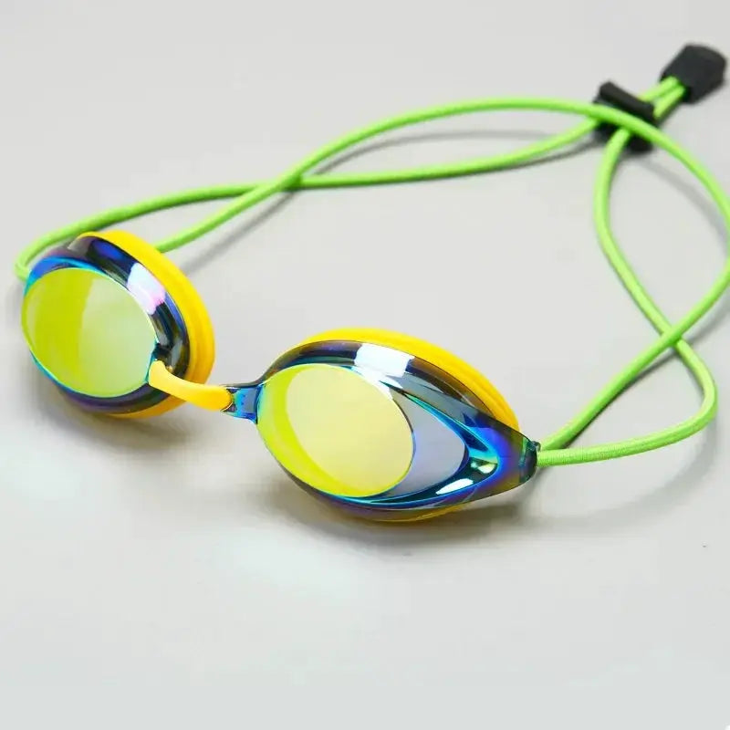 Electroplated Bright Color Rope Head Swimming Goggles for Adults Waterproof and Anti Fog Outdoor Glasses